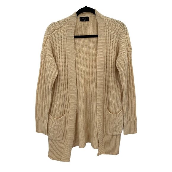 Vici Sweaters - VICI Oatmeal creme soft Chunky Knit Pocketed‎ Cardigan S/M Grandpa Oversized